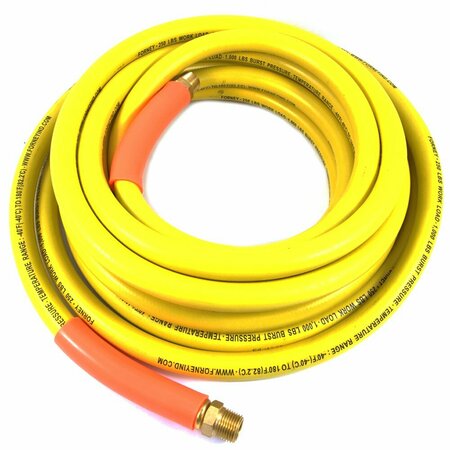 FORNEY Air Hose, Yellow Rubber, 3/8 in x 25ft 75435